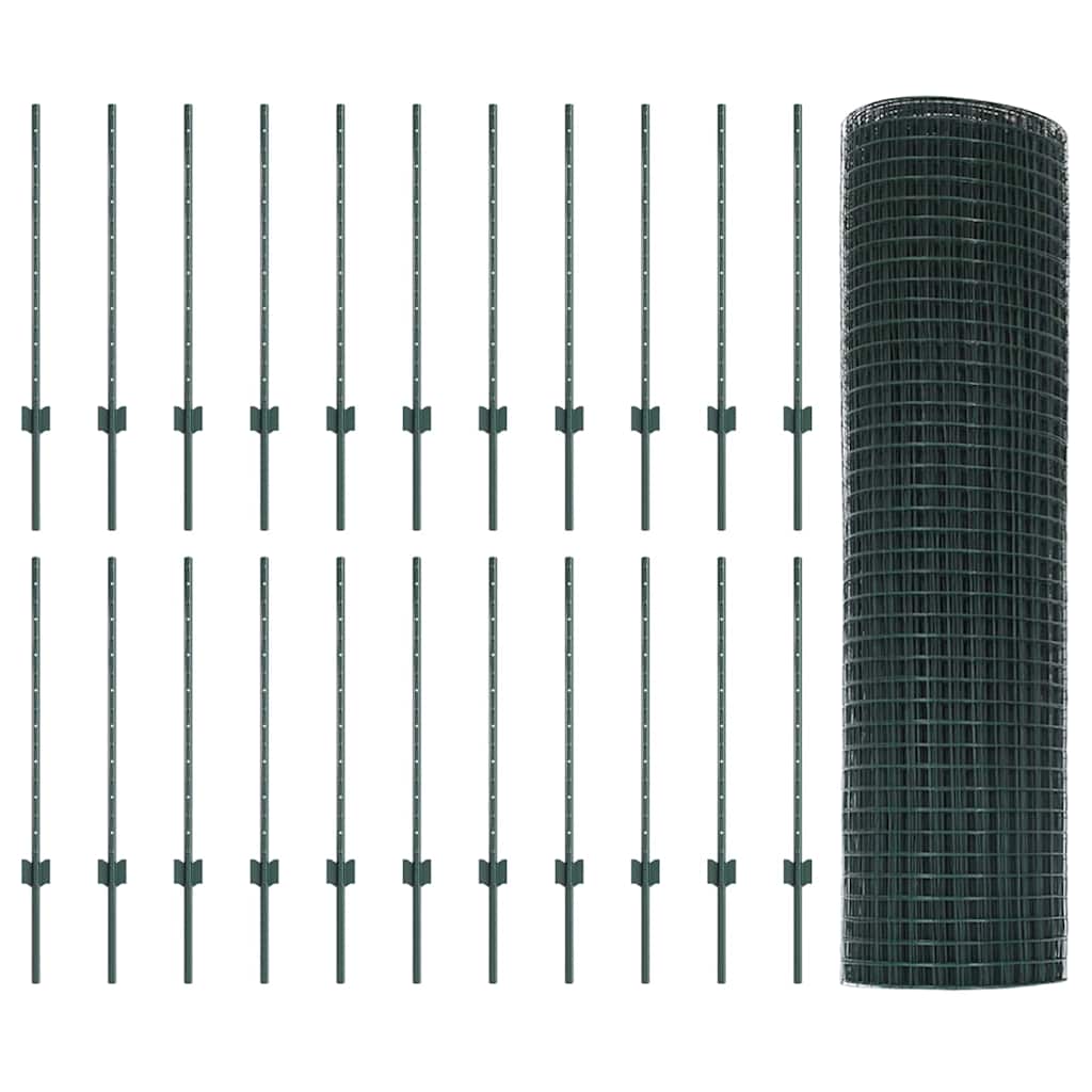 Zavarena žičana ograda s postom 50 x 0,8 m Zelena Mreža