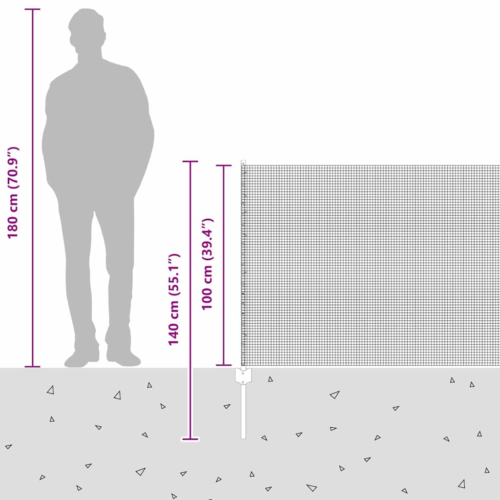 Zavarena žičana ograda s postom 50 x 1 m Čelik premazan PVC-om