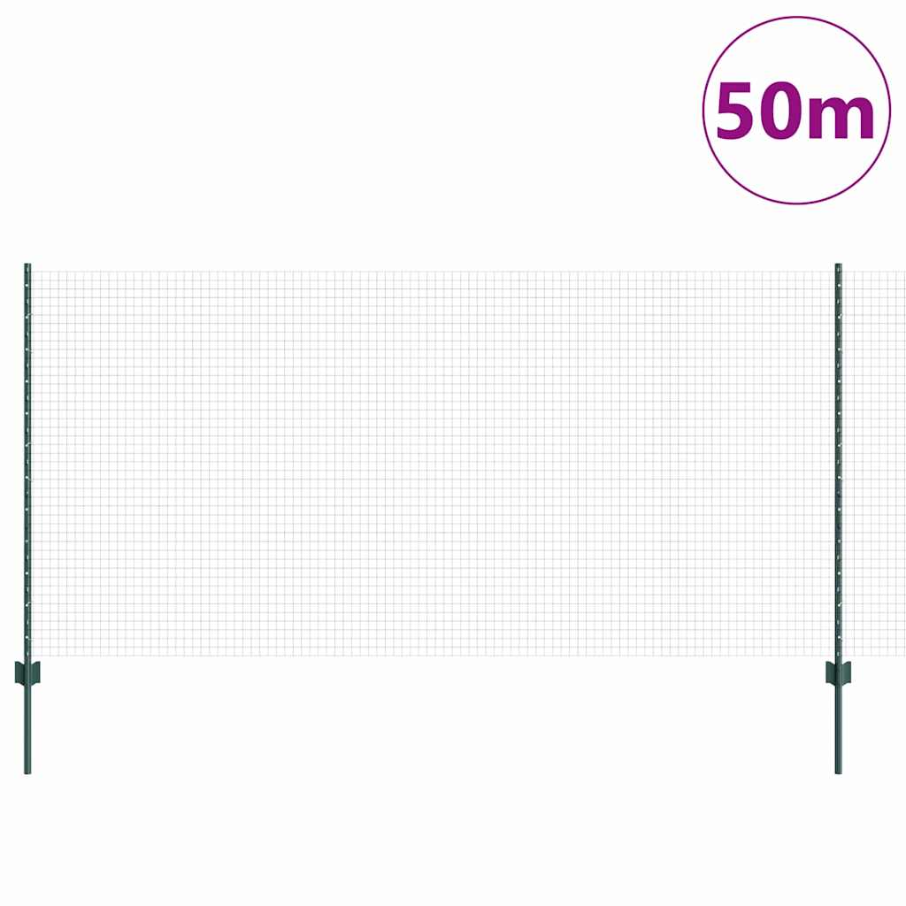 Zavarena žičana ograda s postom 50 x 1,2 m Zelena Mreža