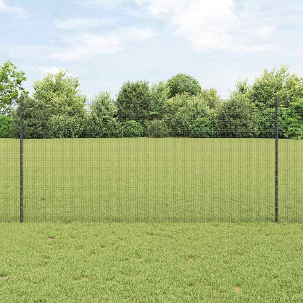 Zavarena žičana ograda s postom 10 x 1,2 m Siva Mreža