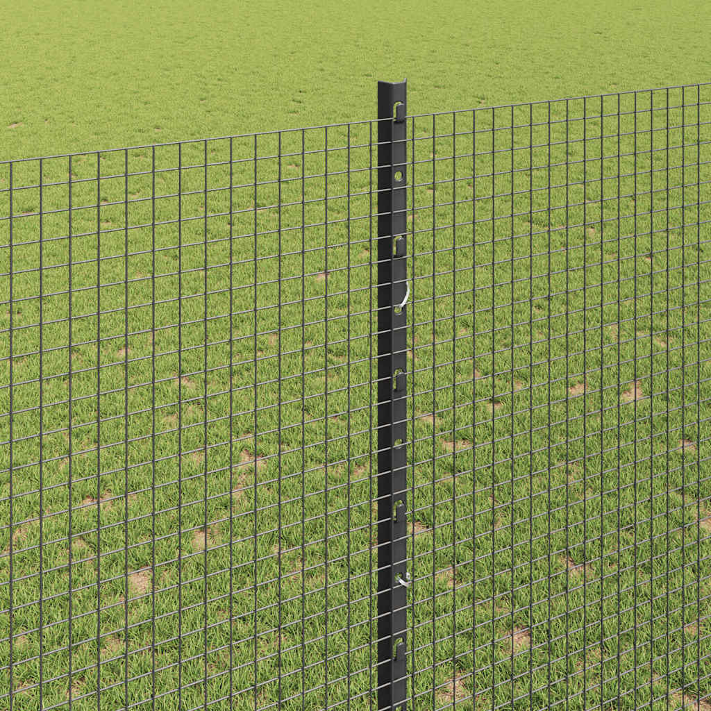 Zavarena žičana ograda s postom 10 x 1,6 m Siva Mreža