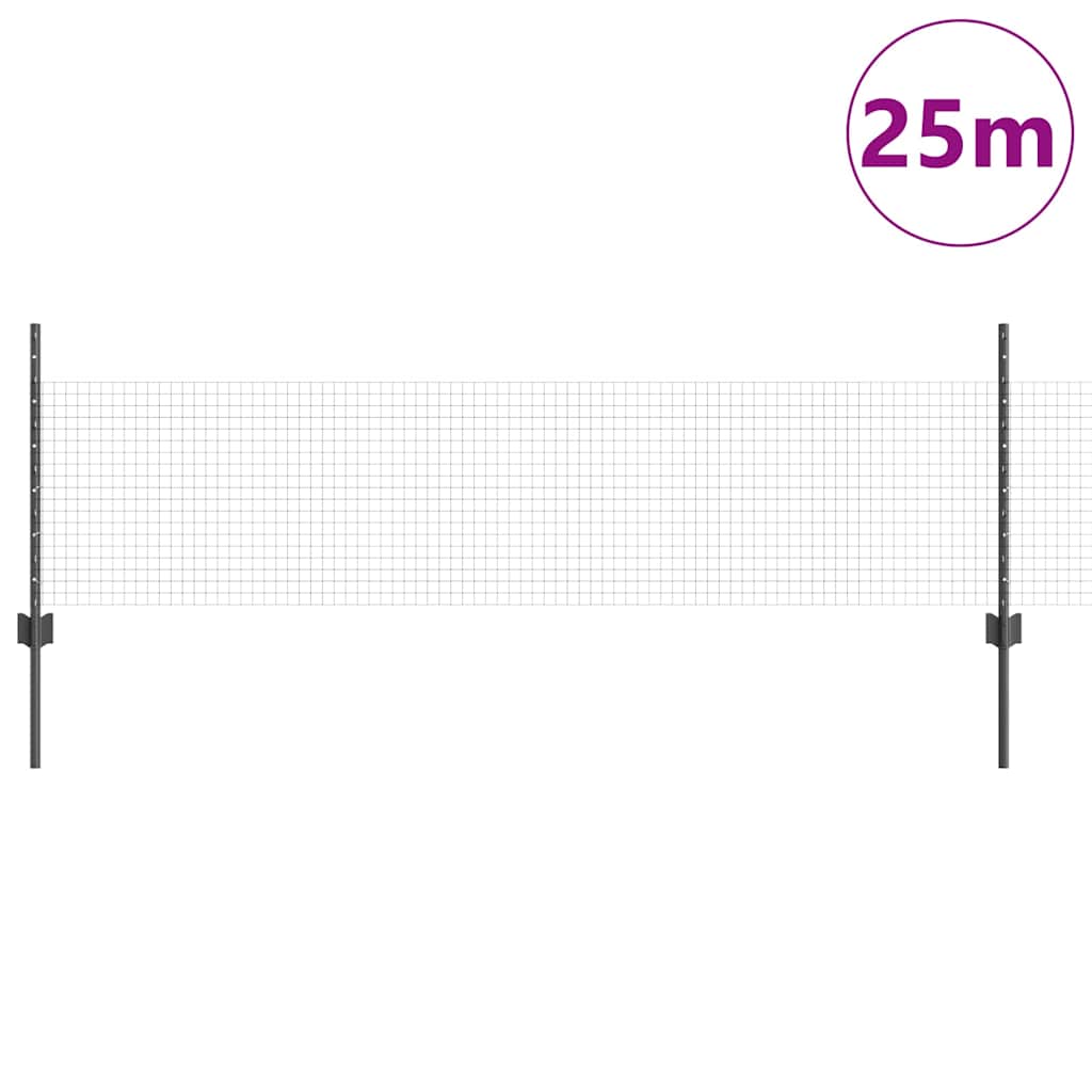 Zavarena žičana ograda s postom 25 x 0,5 m (Š x V)