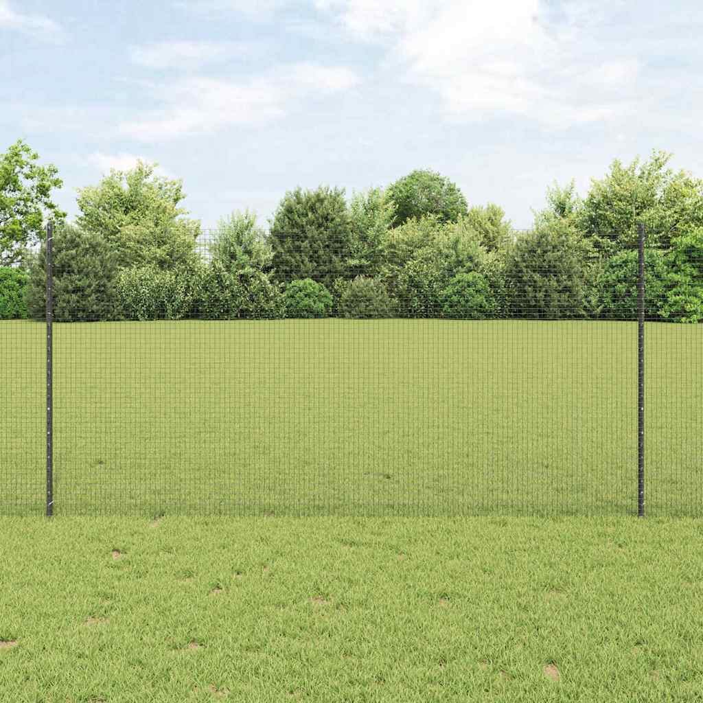 Zavarena žičana ograda s postom 25 x 1,2 m Siva Mreža