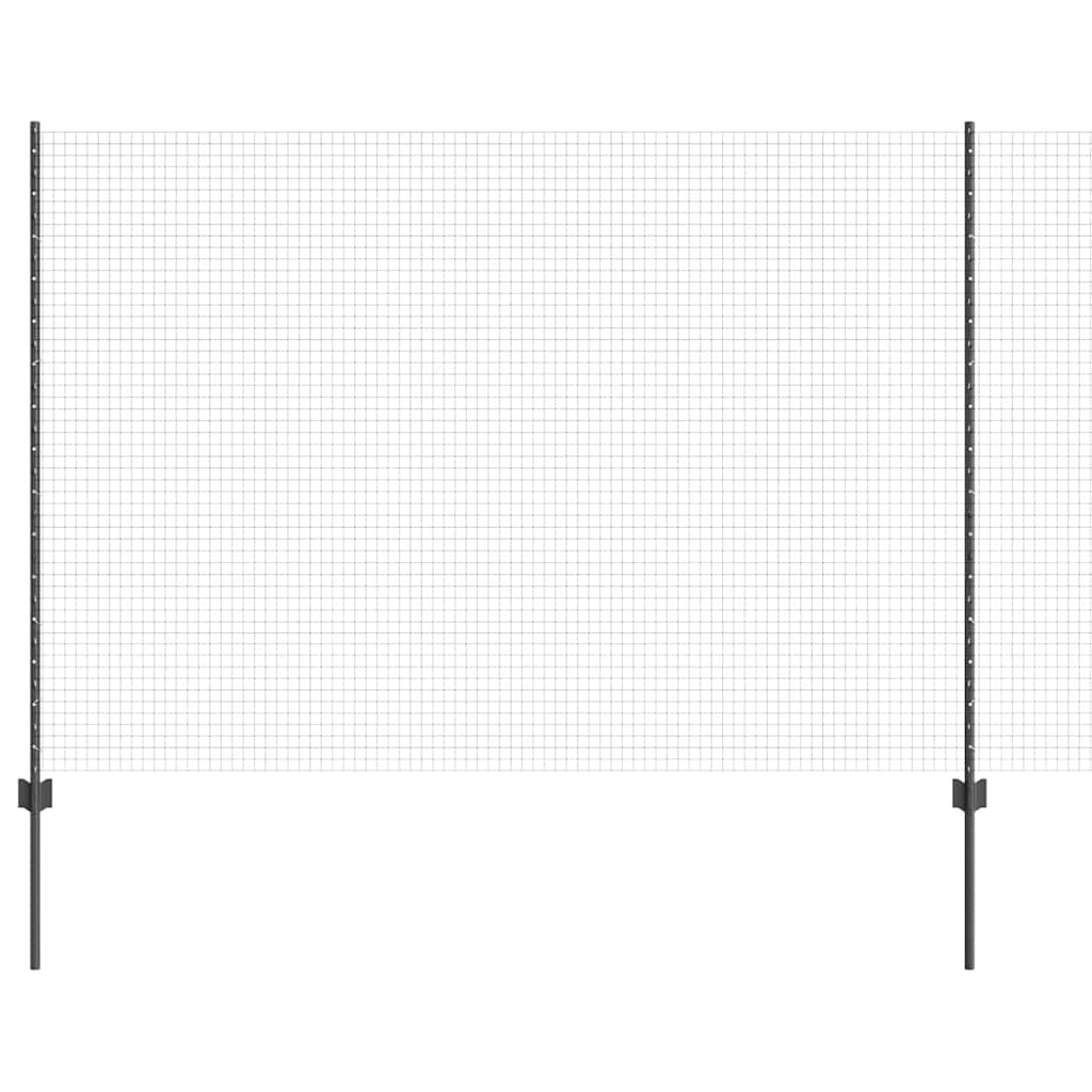 Zavarena žičana ograda s postom 25 x 1,5 m Siva Mreža