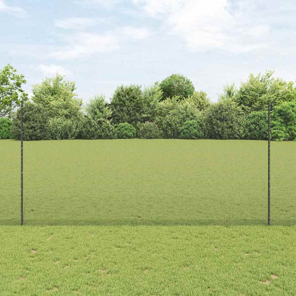 Zavarena žičana ograda s postom 25 x 1,6 m Siva Mreža