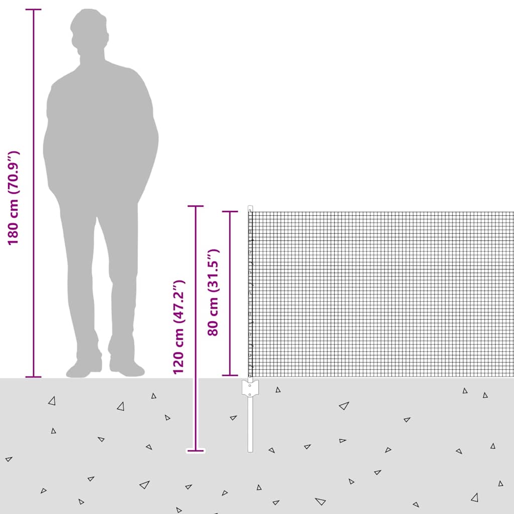 Zavarena žičana ograda s postom 50 x 0,8 m Siva Mreža