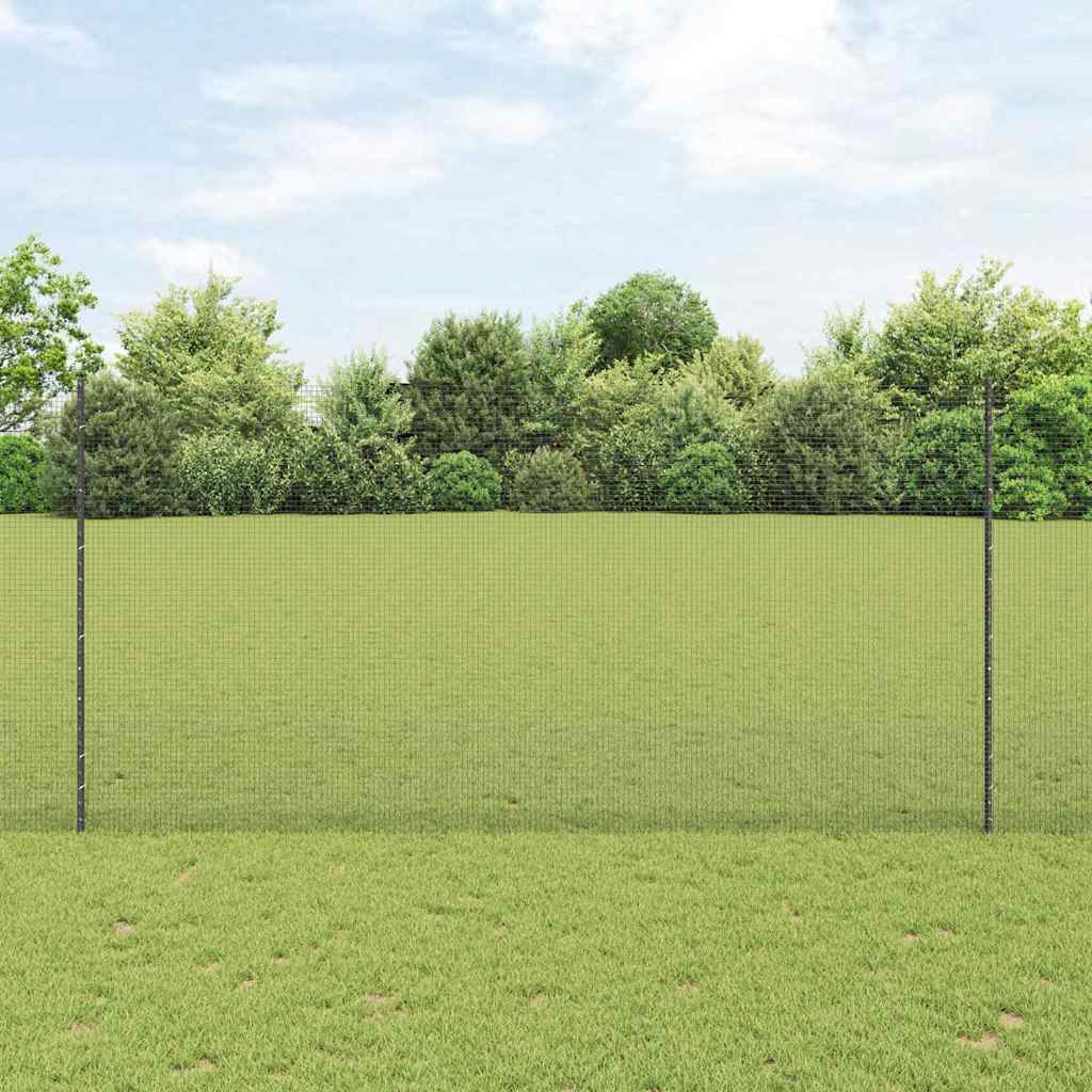 Zavarena žičana ograda s postom 50 x 1,5 m Siva Mreža