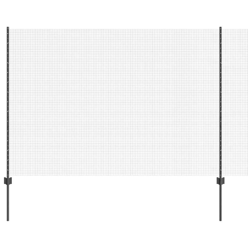 Zavarena žičana ograda s postom 50 x 1,5 m Siva Mreža