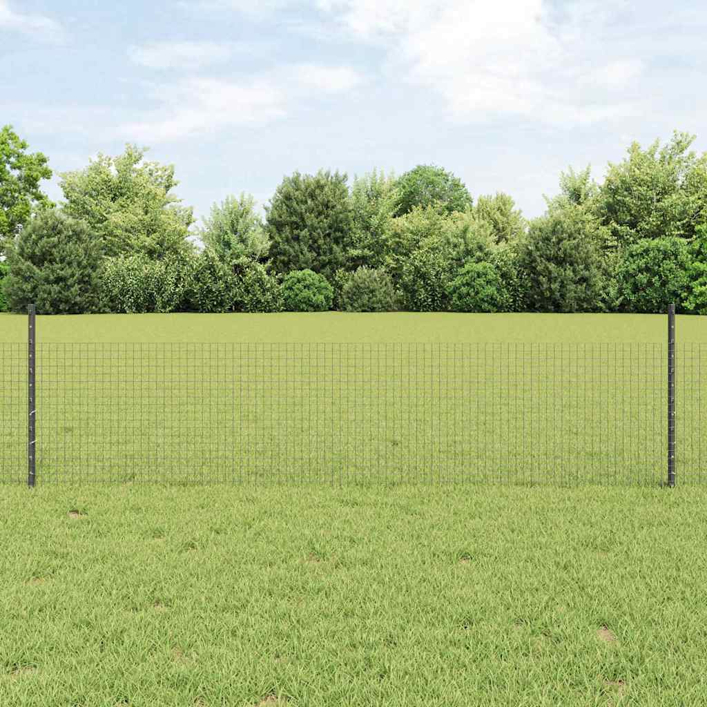 Zavarena žičana ograda s postom 100 x 0,5 m Siva Mreža