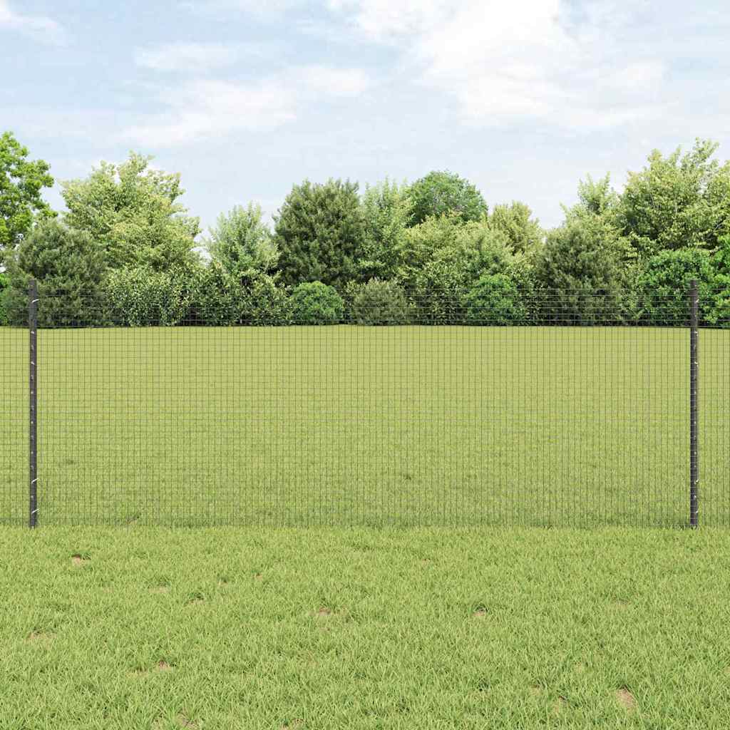 Zavarena žičana ograda s postom 100 x 0,8 m Siva Mreža