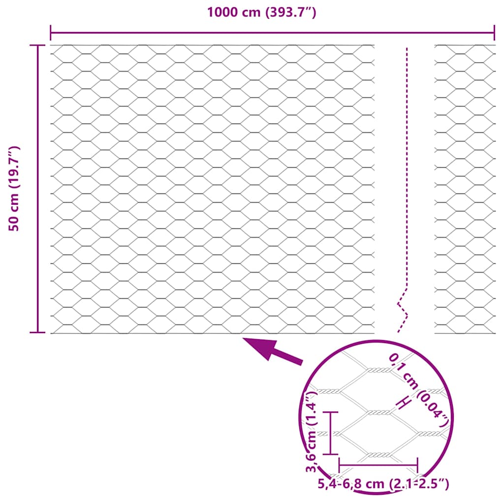 Zavarena žičana ograda 10 x 0,5 m (Š x V) Čelik premazan PVC-om