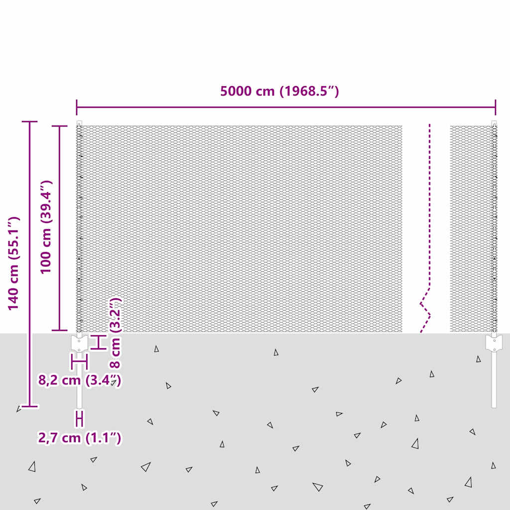 Zavarena žičana ograda 50 x 1 m (Š x V) Čelik premazan PVC-om