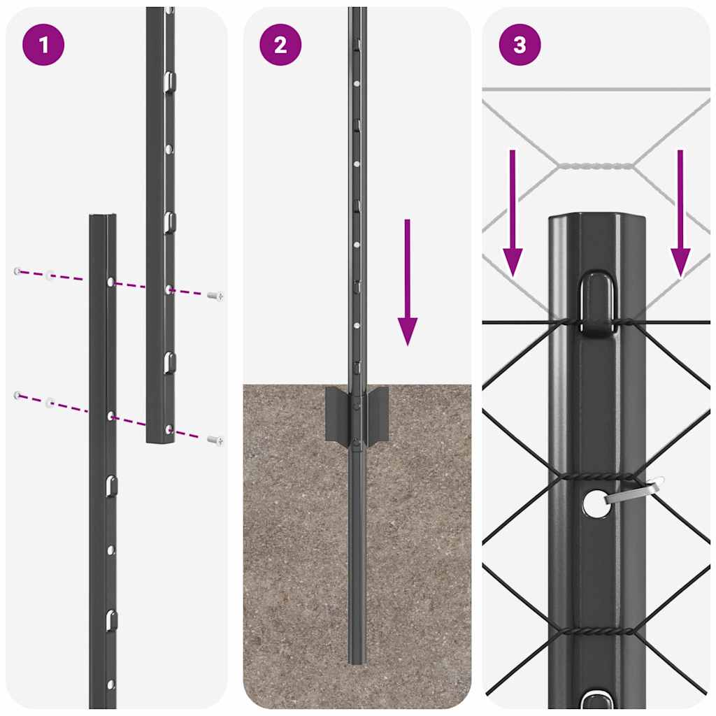Zavarena žičana ograda 10 x 1 m (Š x V) Čelik premazan PVC-om