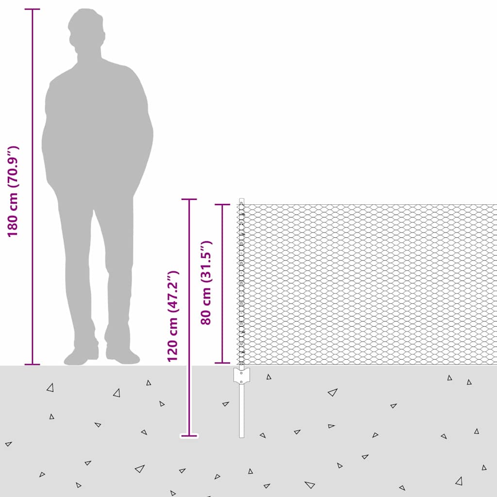 Zavarena žičana ograda 25 x 0,8 m (Š x V) Čelik premazan PVC-om