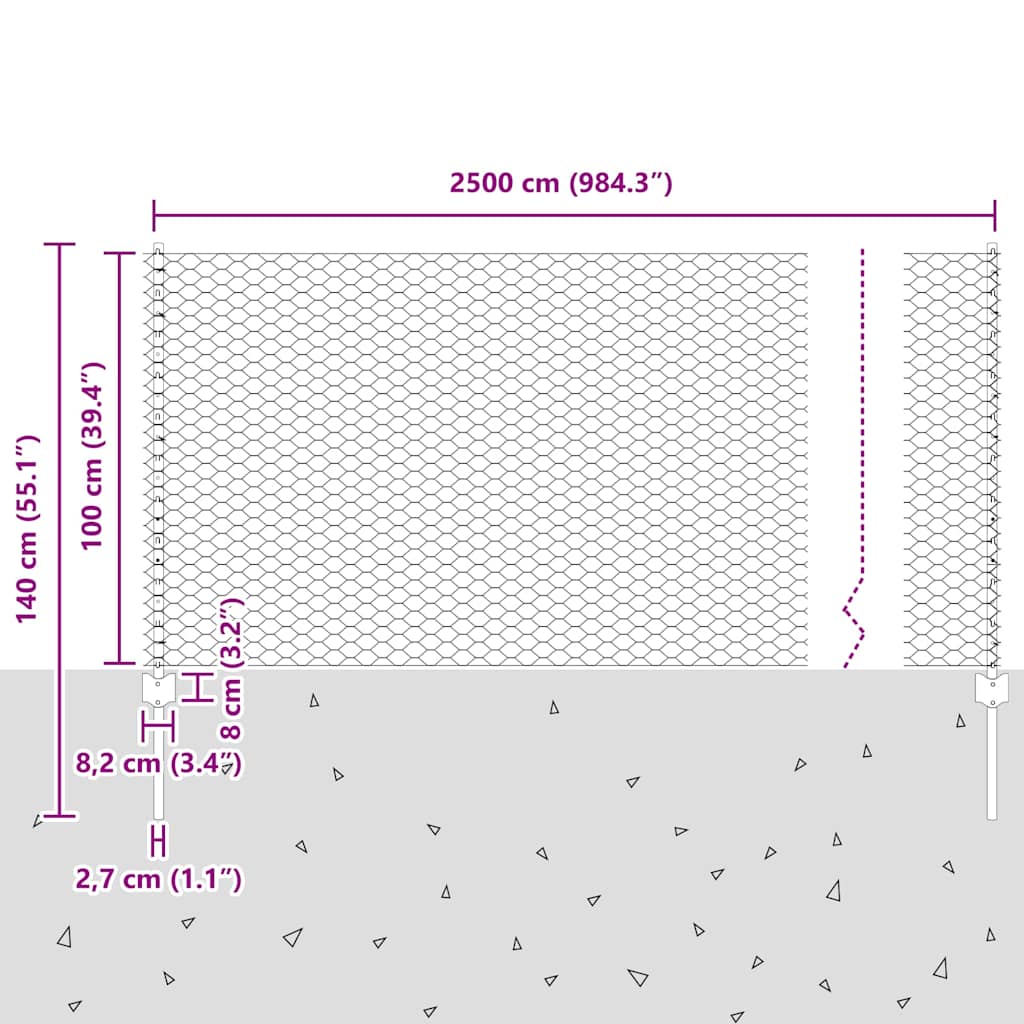 Zavarena žičana ograda 25 x 1 m (Š x V) Čelik premazan PVC-om