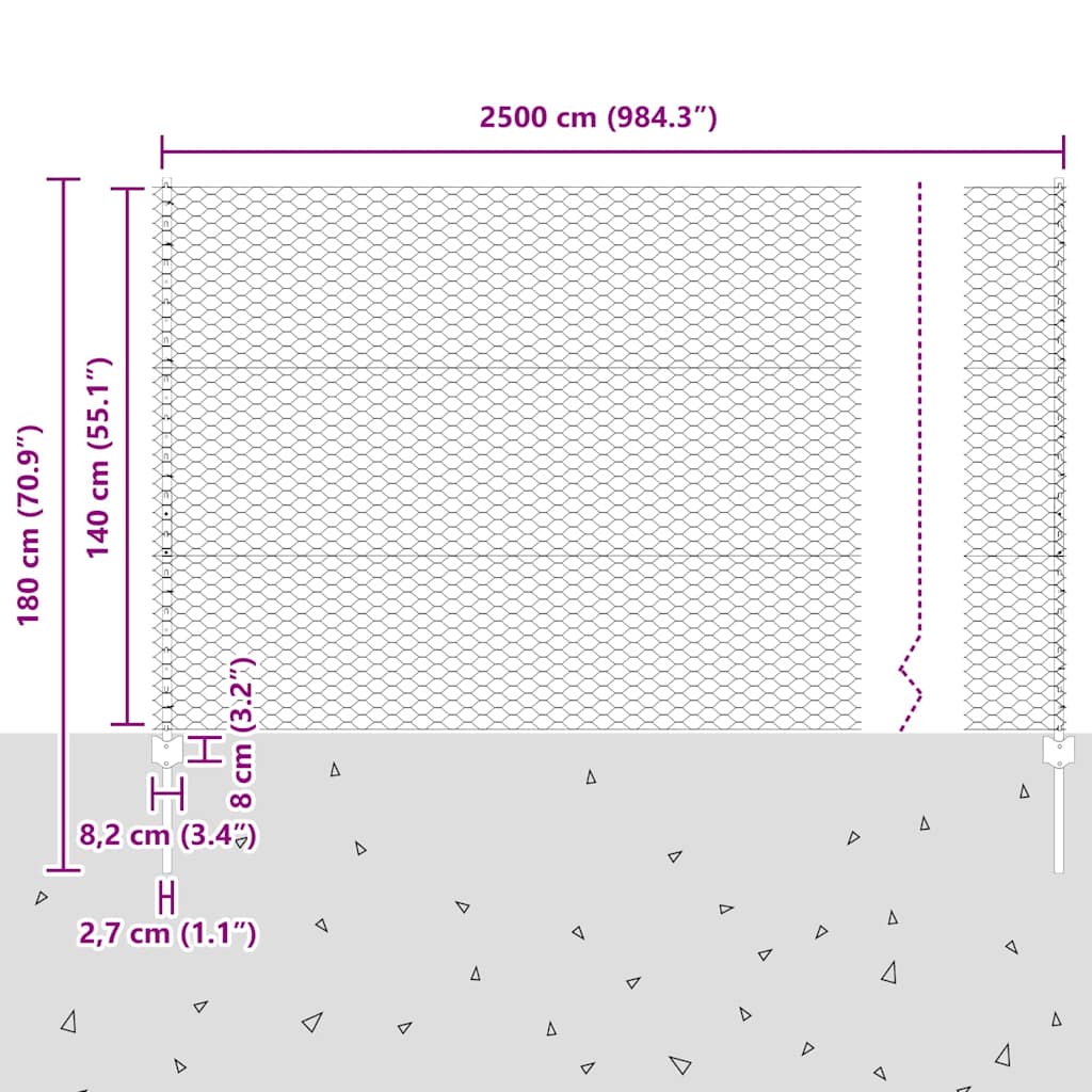 Zavarena žičana ograda 25 x 1,4 m (Š x V) Čelik premazan PVC-om