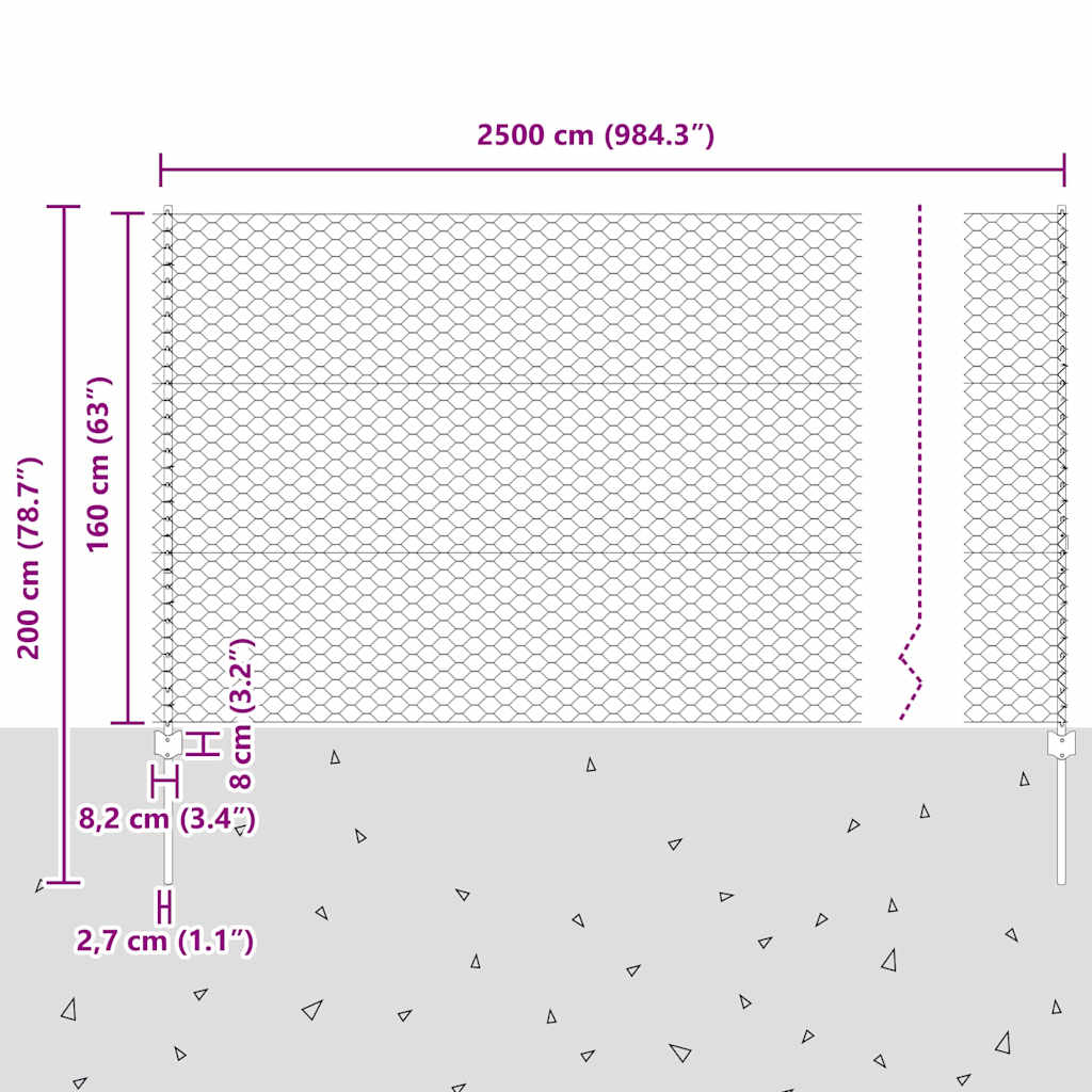 Zavarena žičana ograda 25 x 1,6 m (Š x V) Čelik premazan PVC-om