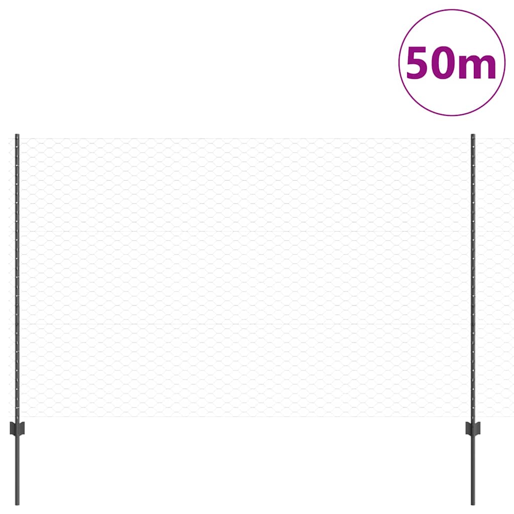 Zavarena žičana ograda 50 x 1,5 m (Š x V) Čelik premazan PVC-om