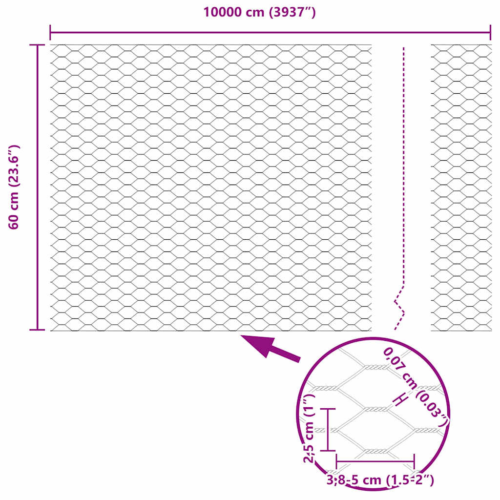 Zavarena žičana ograda 100 x 0,6 m (Š x V)
