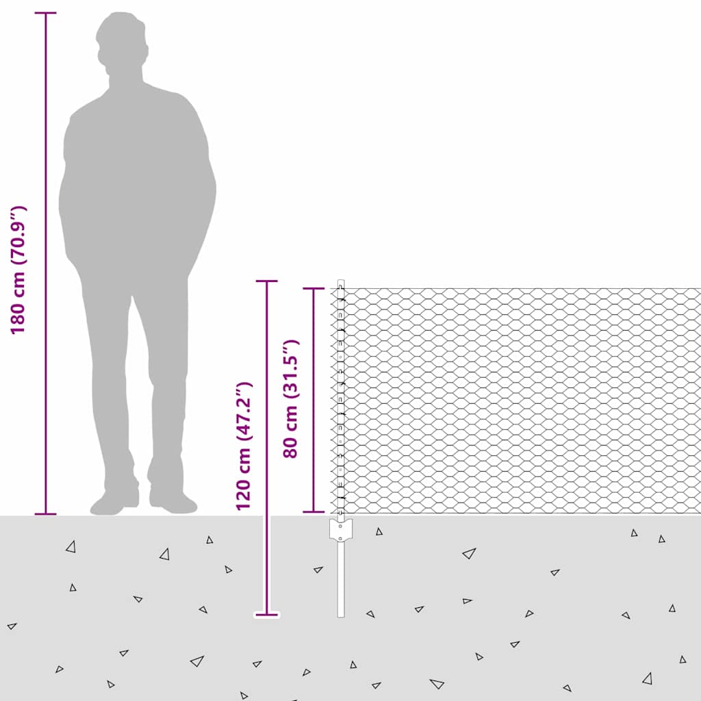 Zavarena žičana ograda 10 x 0,8 m (Š x V) Vruće pocinčani čelik