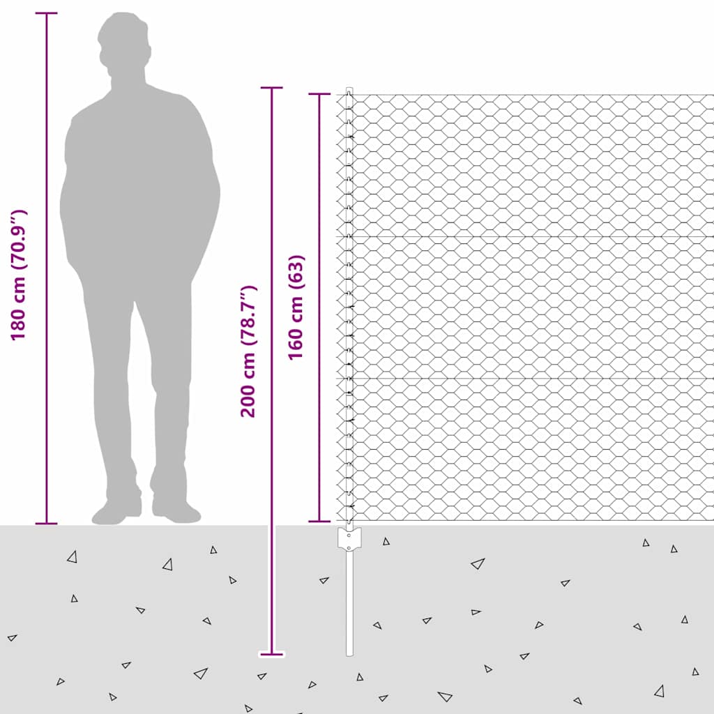 Zavarena žičana ograda 10 x 1,6 m (Š x V) Vruće pocinčani čelik