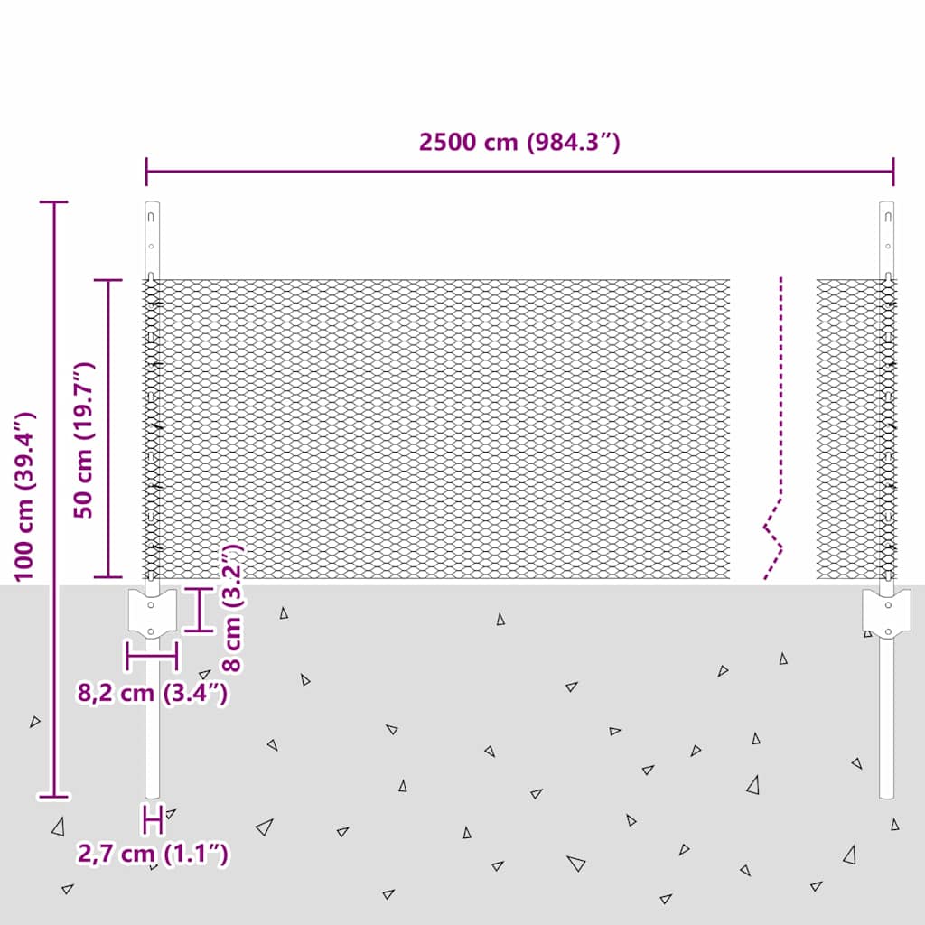 Zavarena žičana ograda 25 x 0,5 m (Š x V) Vruće pocinčani čelik