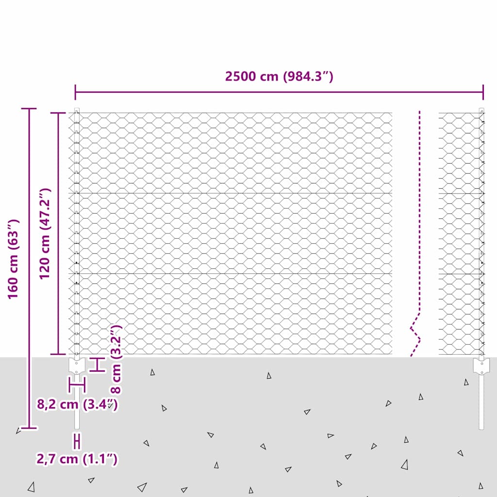 Zavarena žičana ograda 25 x 1,2 m (Š x V) Vruće pocinčani čelik