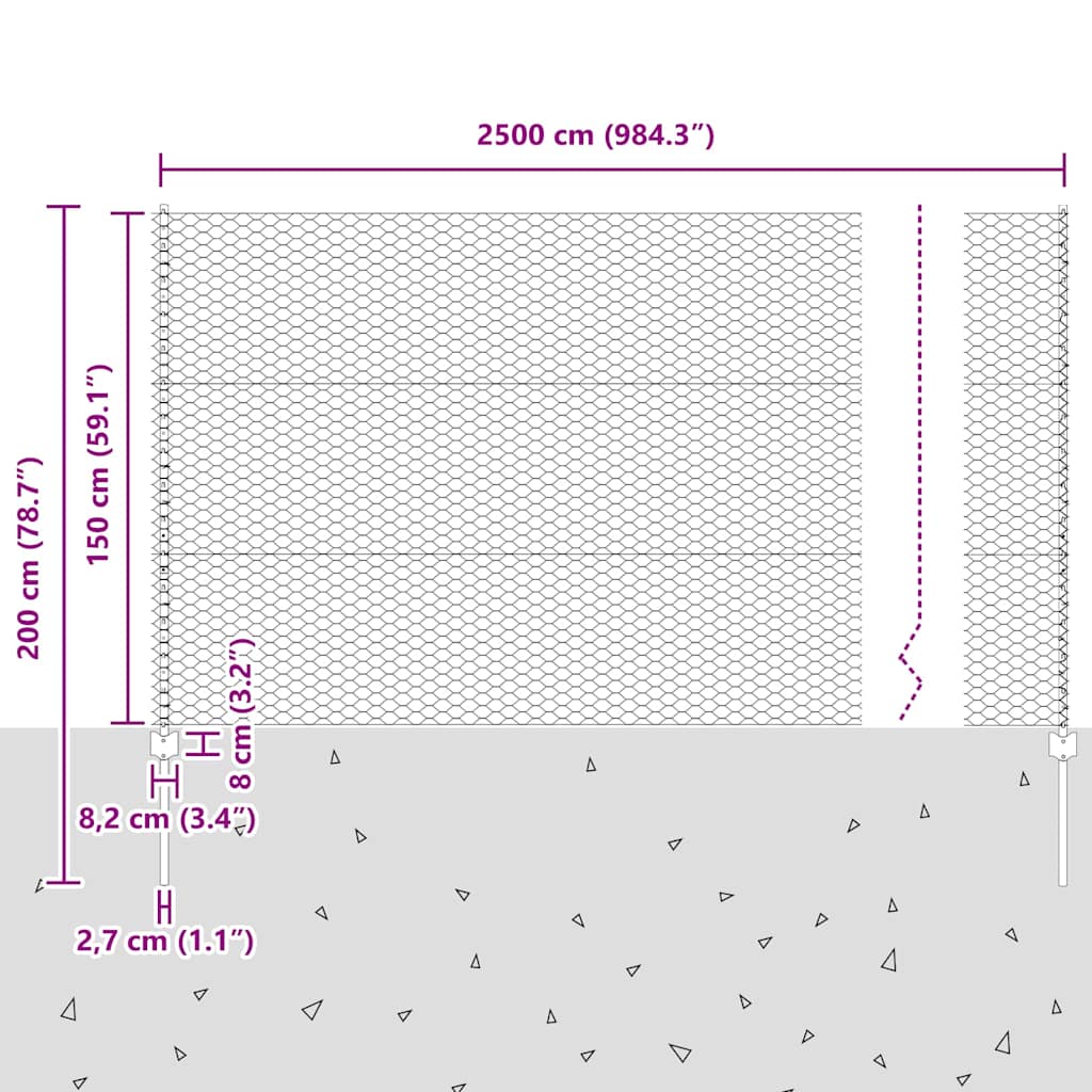 Zavarena žičana ograda 25 x 1,5 m (Š x V) Vruće pocinčani čelik