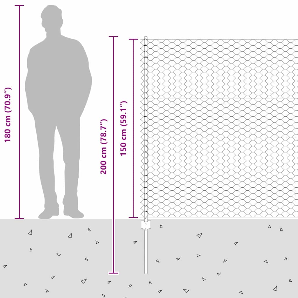 Zavarena žičana ograda 25 x 1,5 m (Š x V) Vruće pocinčani čelik