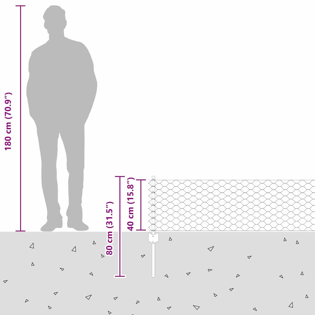 Zavarena žičana ograda 50 x 0,4 m (Š x V) Vruće pocinčani čelik