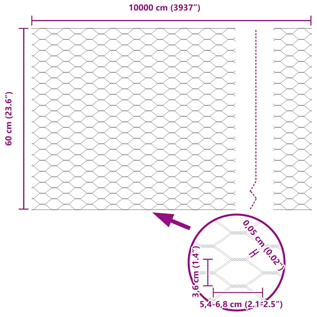 Zavarena žičana ograda 100 x 0,6 m (Š x V)