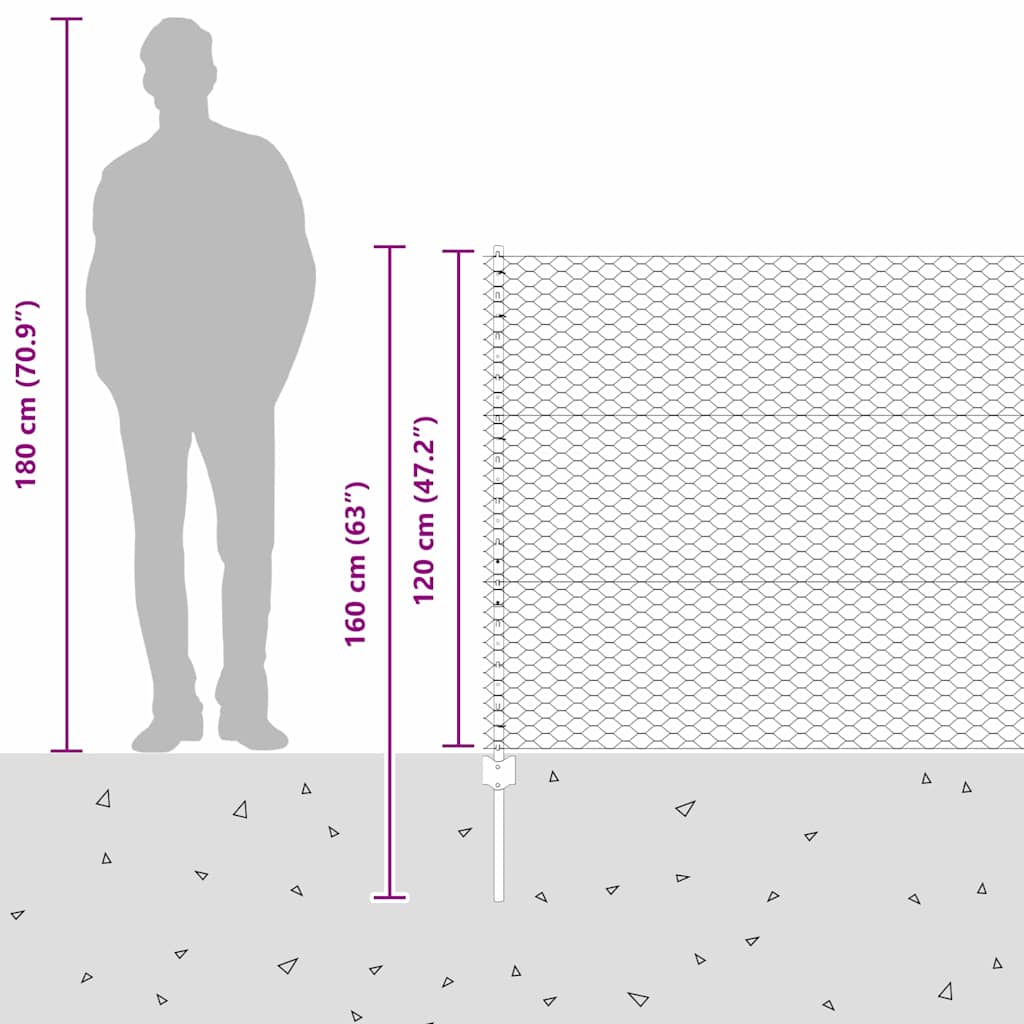 Zavarena žičana ograda 100 x 1,2 m (Š x V)