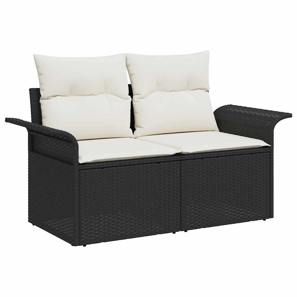Sjedeća garnitura za vrt 8 kom. Crna poliratan 100 x 55 x 73 cm