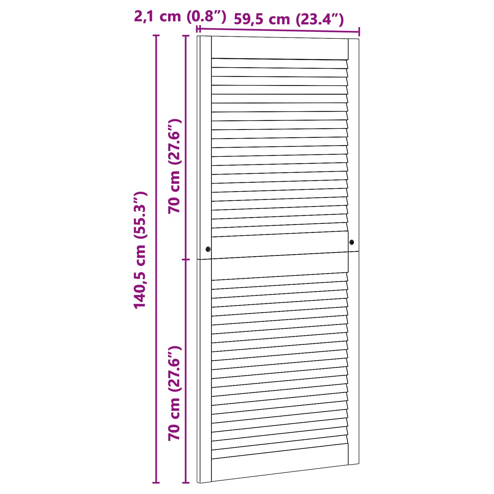 Ormarna vrata s vratima 2 pcs Prirodna 140,5 x 2,1 x 59,5 cm