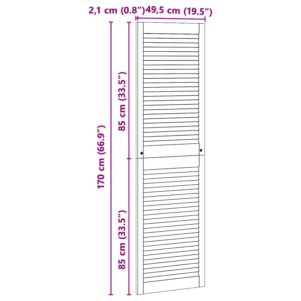 Ormarna vrata Prirodna 170 x 2,1 x 49,5 cm Čvrsto borovo drvo