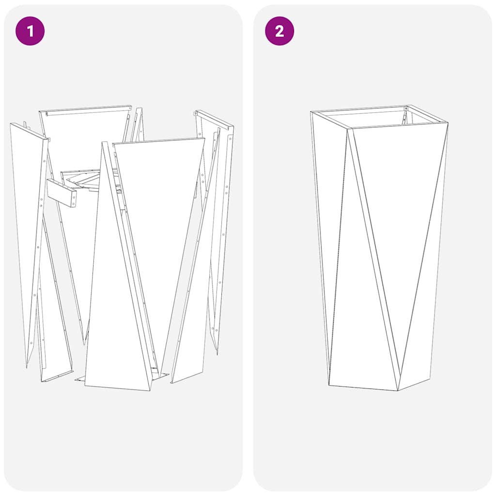 Sadilica 2 pcs Rđa 30 x 30 x 75 cm