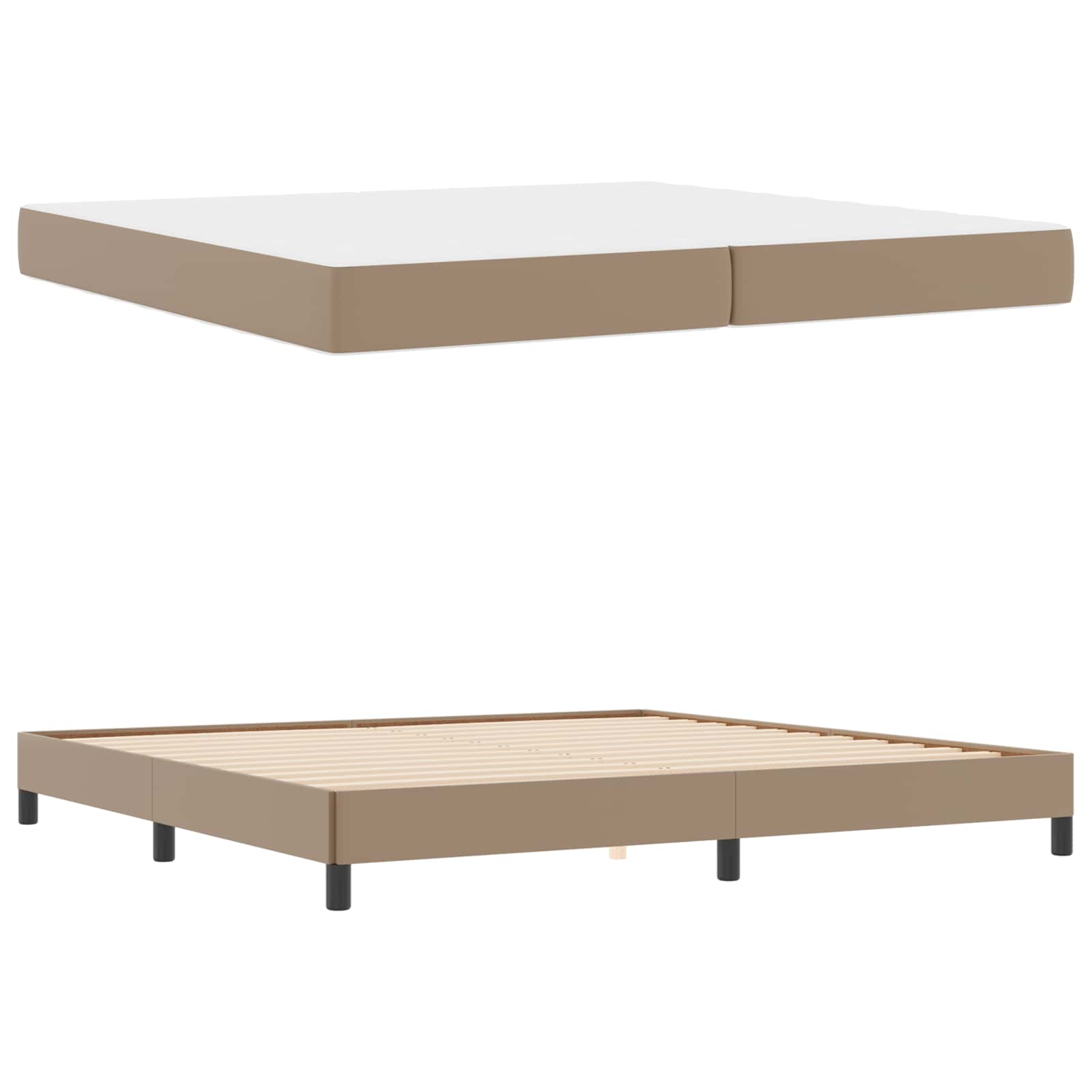 Krevetna konstrukcija Boja cappuccina 200 x 200 cm tkanina