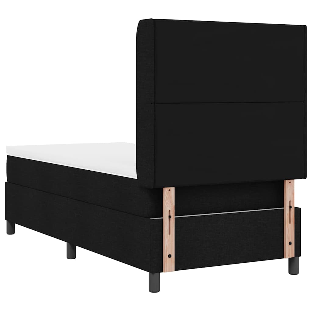 Krevet s opruga kutije s jastukom Crna 200 x 80 cm tkanina