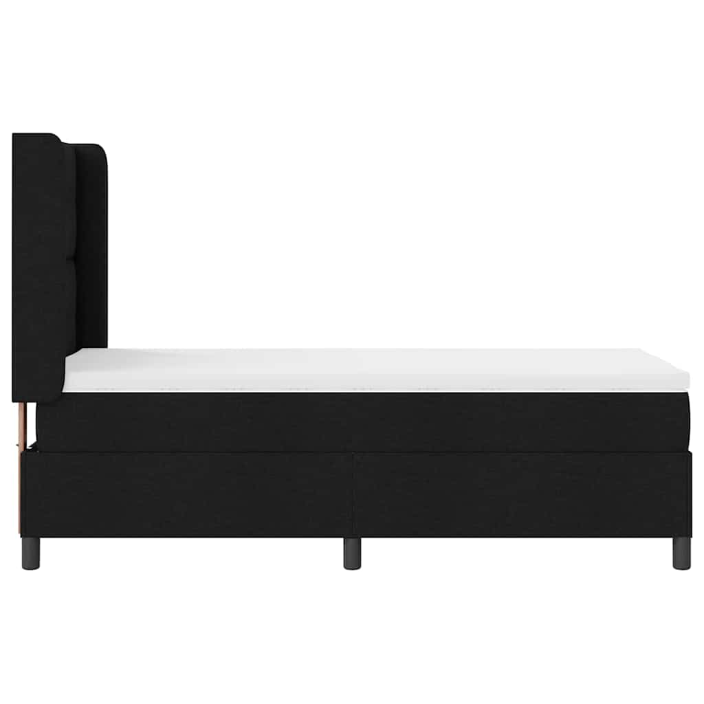 Krevet s opruga kutije s jastukom Crna 200 x 80 cm tkanina