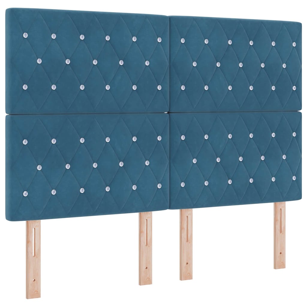 Krevet s opruga kutije s madracem Plava 140 x 190 cm Baršun