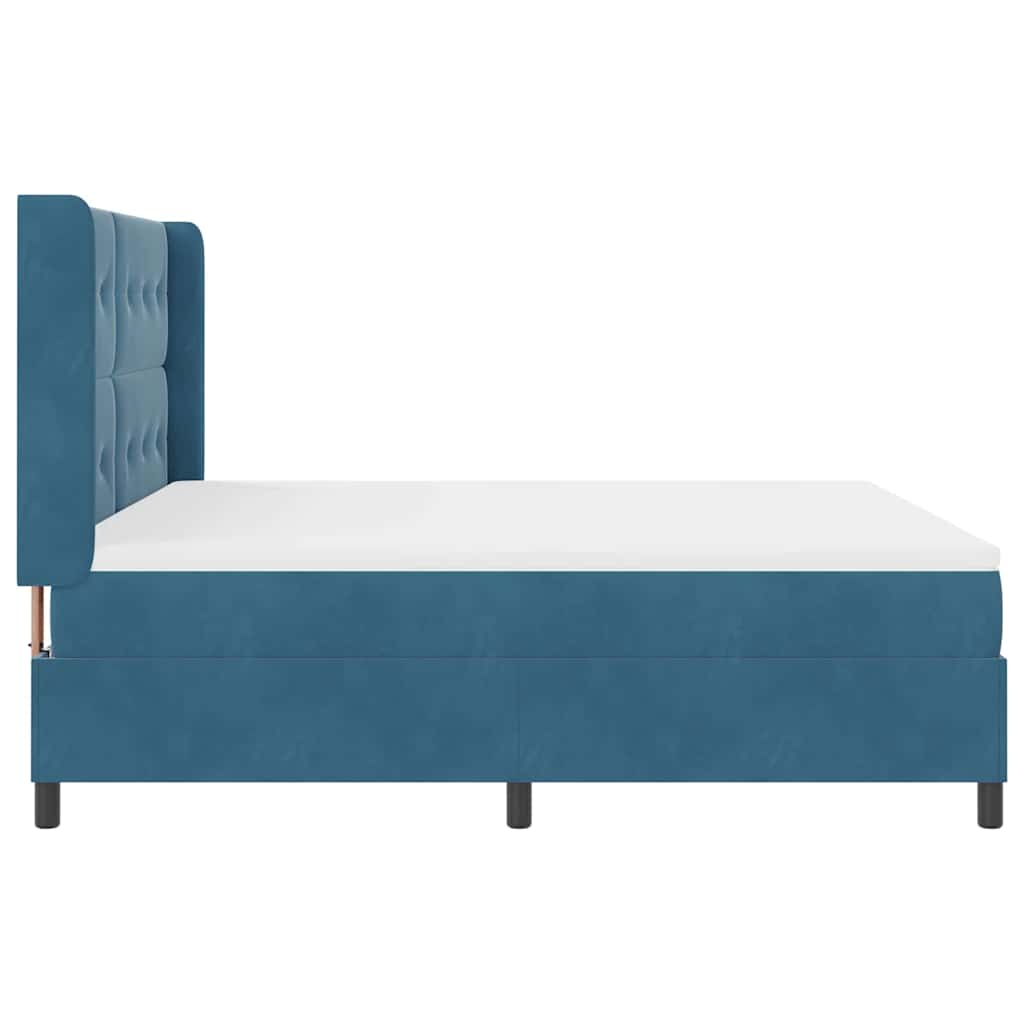 Krevet s opruga kutije s madracem Plava 180 x 200 cm Baršun