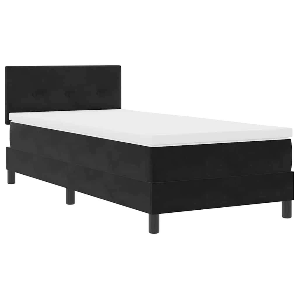 LED Box Spring Krevet s LED trakama Crna 80 x 200 cm Baršun