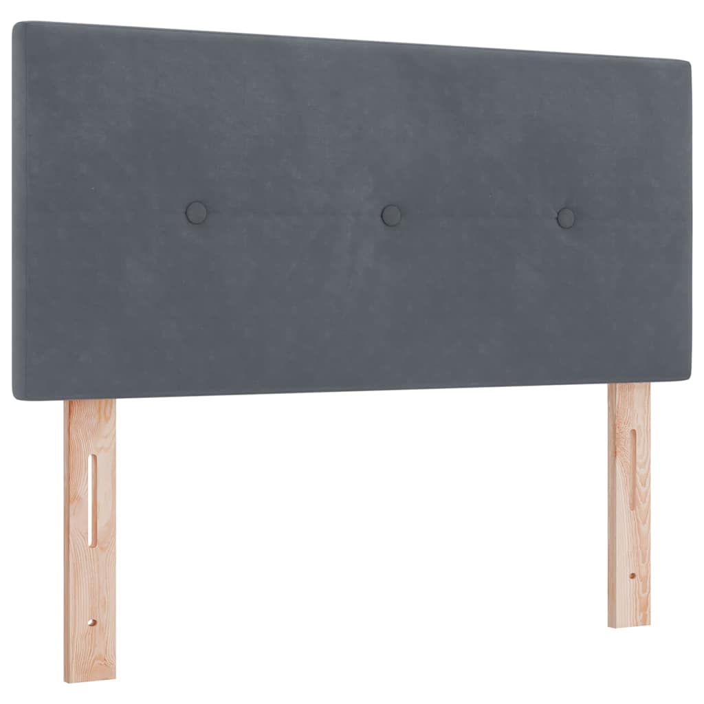 LED Box Spring Krevet Tamno siva 100 x 200 cm Baršun