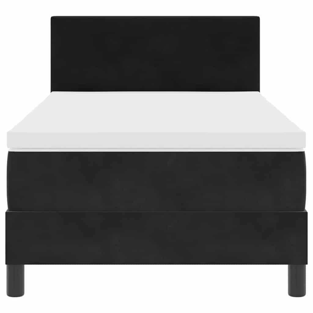 LED Box Spring Krevet s LED trakama Crna 100 x 200 cm Baršun