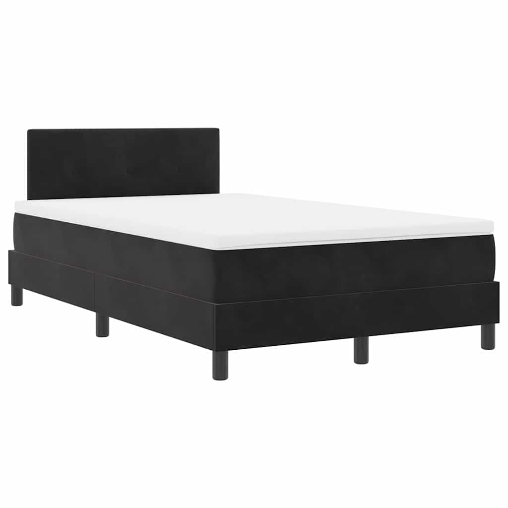 LED Box Spring Krevet s LED trakama Crna 120 x 190 cm Baršun