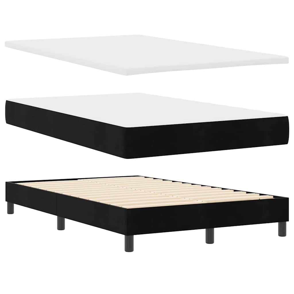 LED Box Spring Krevet s LED trakama Crna 120 x 190 cm Baršun