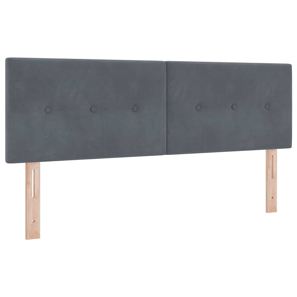 LED Box Spring Krevet Tamno siva 140 x 200 cm Baršun