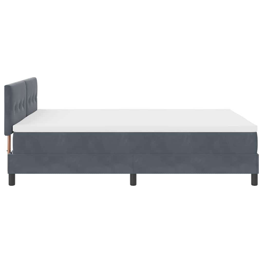 LED Box Spring Krevet Tamno siva 140 x 200 cm Baršun