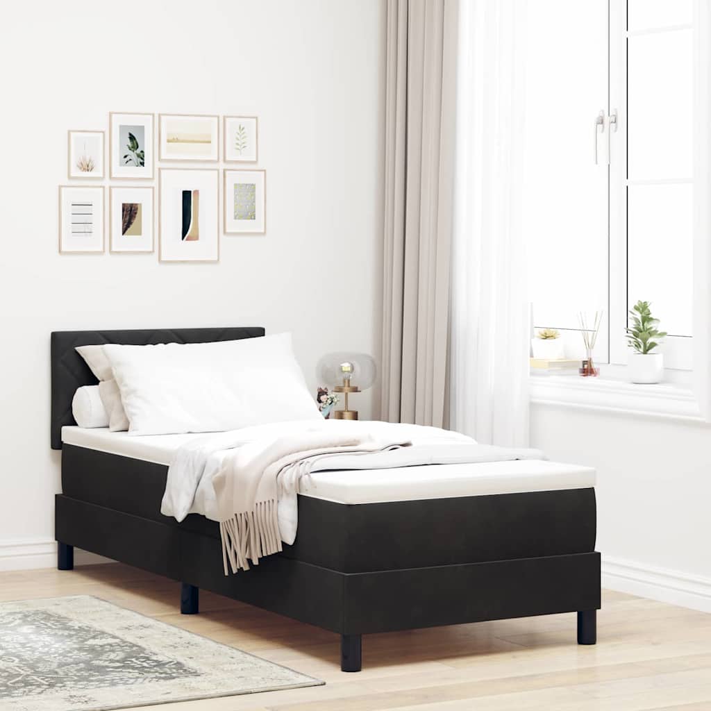 LED Box Spring Krevet s LED trakama Crna 80 x 200 cm Baršun