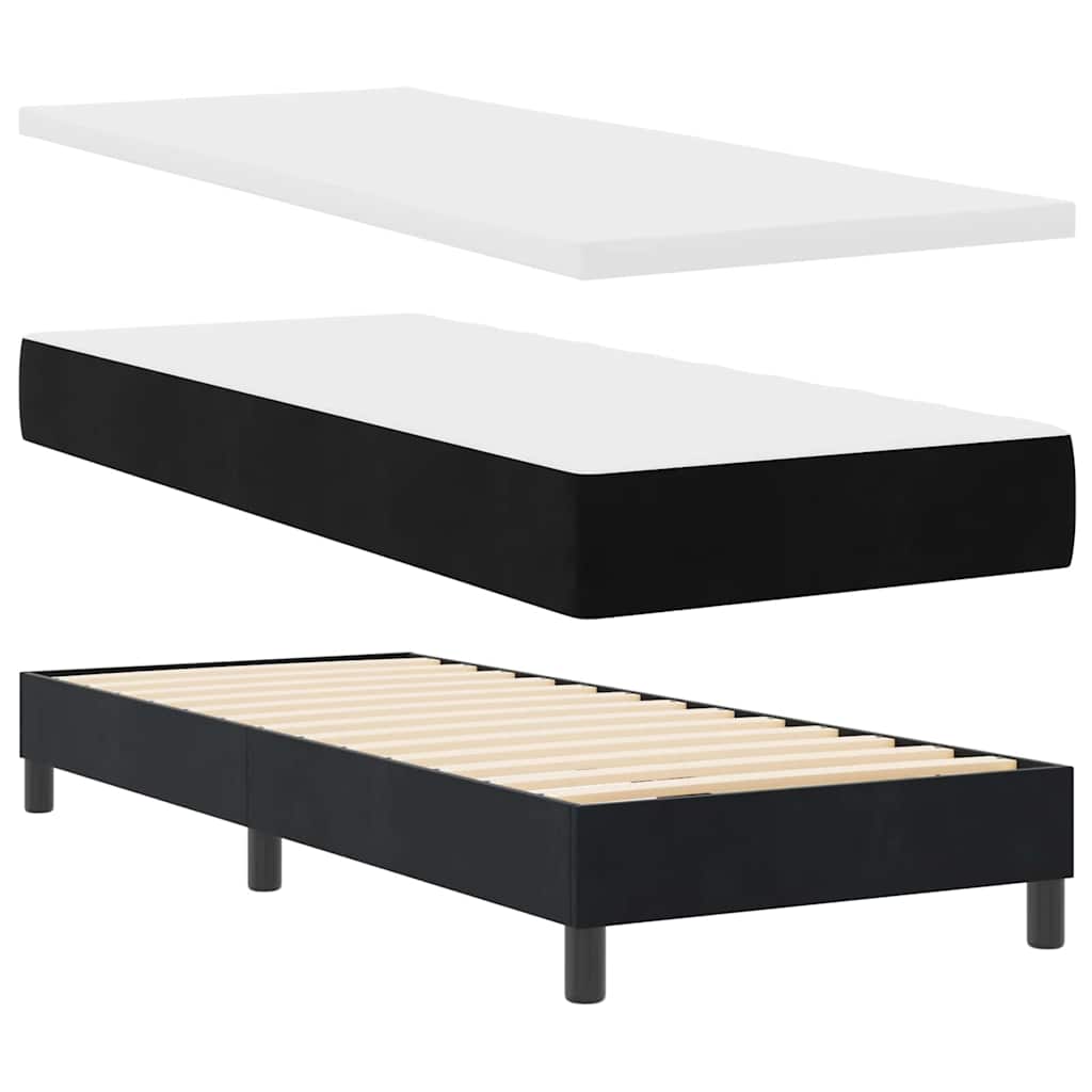 LED Box Spring Krevet s LED trakama Crna 80 x 200 cm Baršun
